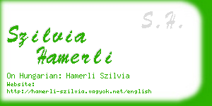 szilvia hamerli business card
